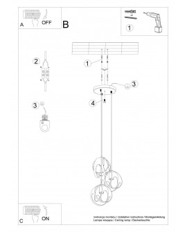 Lampa wisząca TULOS 3P biała Sollux SL.1084