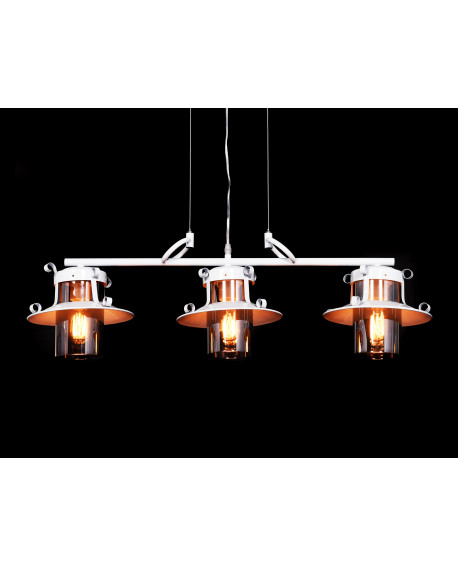 LAMPA WISZĄCA INDUSTRIALNA LOFT BIAŁA CAPRI TRIO