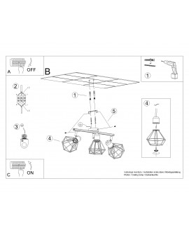 Plafon ARTEMIS 3 biały Sollux SL.1104