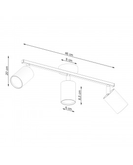 Plafon LEMMI 3 czarny Sollux SL.1128