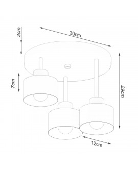 Plafon SAVAR 3 czarny Sollux SL.1131
