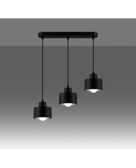 Lampa wisząca SAVAR 3 czarna Sollux SL.1133