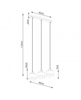 Lampa wisząca SAVAR 3 czarna Sollux SL.1133