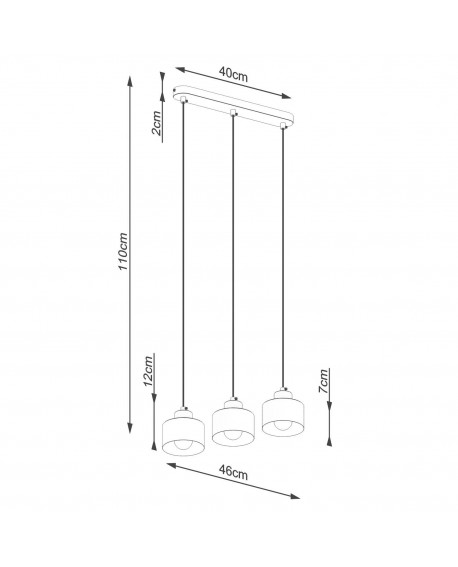 Lampa wisząca SAVAR 3 czarna Sollux SL.1133