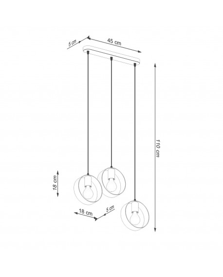 Lampa wisząca TITRAN 3 biała Sollux SL.1138