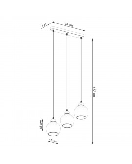 Lampa wisząca ALINO 3 czarna Sollux SL.1142