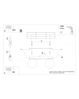 Plafon YOLI 2 czarny Sollux SL.1152