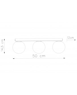 Plafon YOLI 3 czarny Sollux SL.1153