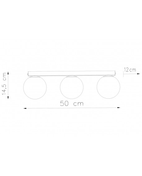 Plafon YOLI 3 czarny Sollux SL.1153