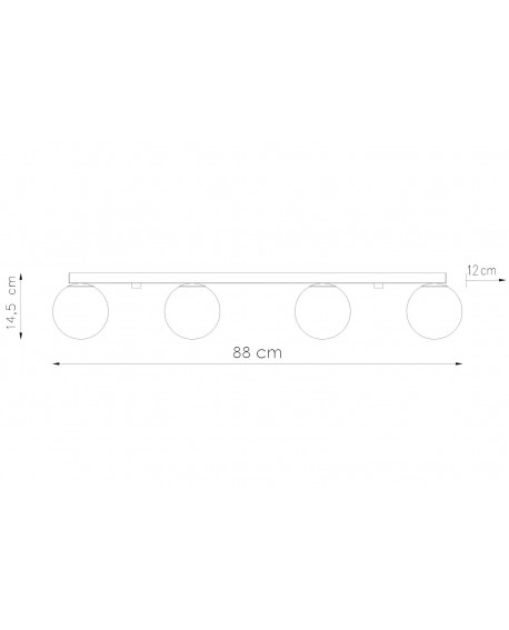 Plafon YOLI 4 czarny Sollux SL.1154