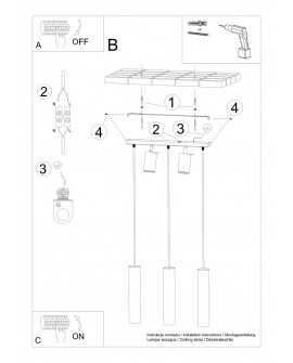 Lampa wisząca RING 3 biały Sollux SL.1098