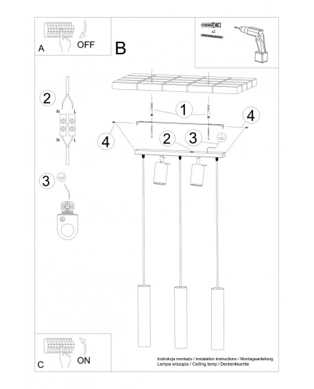 Lampa wisząca RING 3 biały Sollux SL.1098