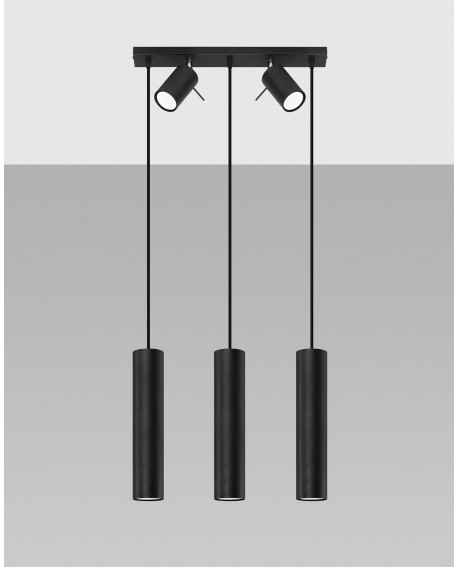 Lampa wisząca RING 3 czarny Sollux SL.1099