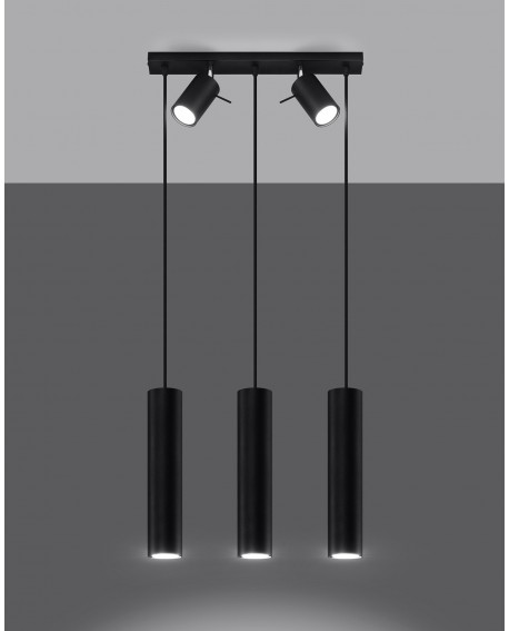 Lampa wisząca RING 3 czarny Sollux SL.1099