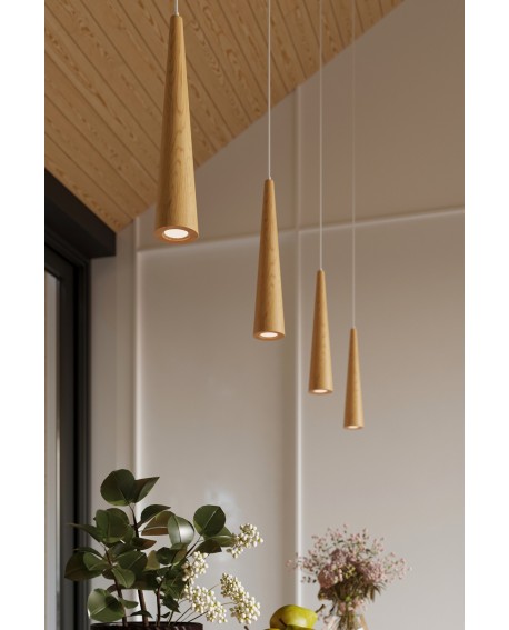 Lampa wisząca SULA 1 naturalne drewno Sollux SL.1100