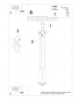 Lampa wisząca SULA 3P naturalne drewno Sollux SL.1101