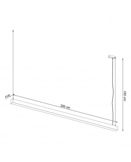 Lampa wisząca PINNE 200 czarna 3000K Sollux TH.229