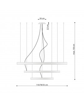 Żyrandol RIO 3 55/78/110 biały LED 3000K Sollux TH.215