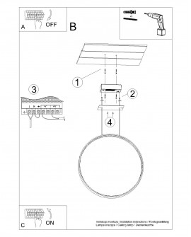 Lampa wisząca RIO 55 złota LED 3000K Sollux TH.220