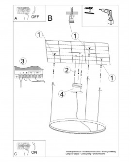 Lampa wisząca RIO 78 złoty połysk LED 3000K Sollux TH.246