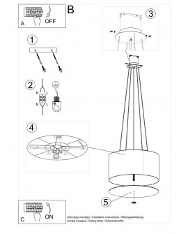 Żyrandol OTTO 50 biały Sollux SL.0743