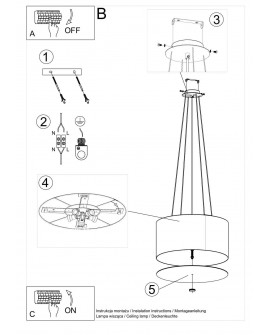 Żyrandol OTTO 50 czarny Sollux SL.0744