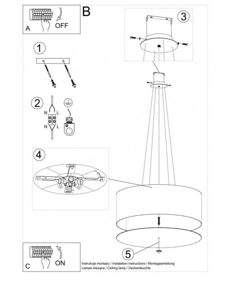 Żyrandol OTTO 70 biały Sollux SL.0789