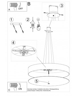 Żyrandol SKALA 100 czarny Sollux SL.0808