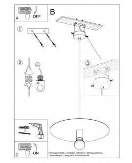 Lampa wisząca FLAVIO czarna Sollux SL.0853