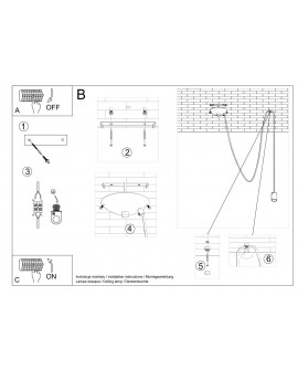 Lampa wisząca EDISON 1 LONG czarny Sollux SL.0369