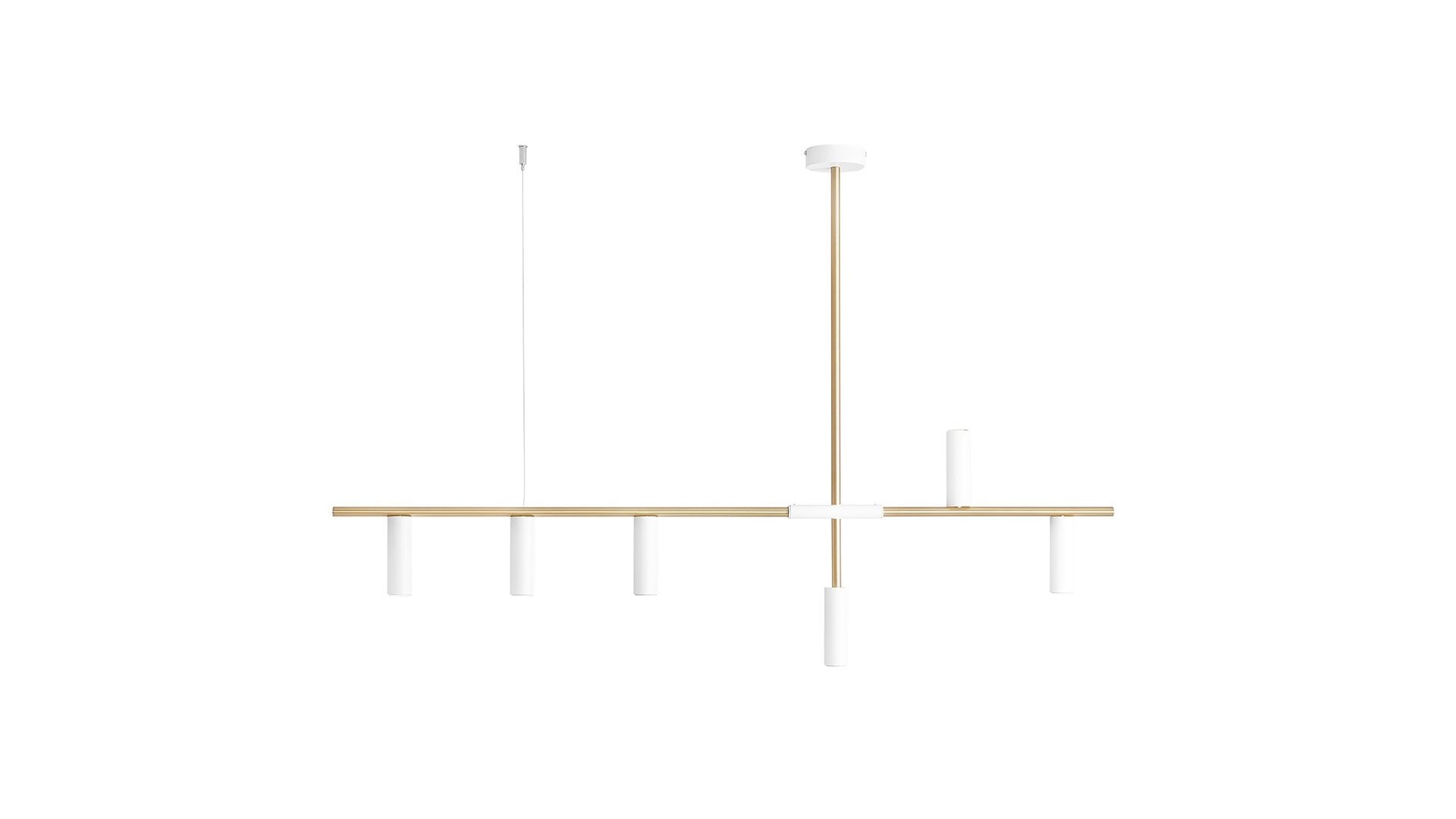 LAMPA WISZĄCA TREVO 6 WHITE BRASS ALDEX 1097K40