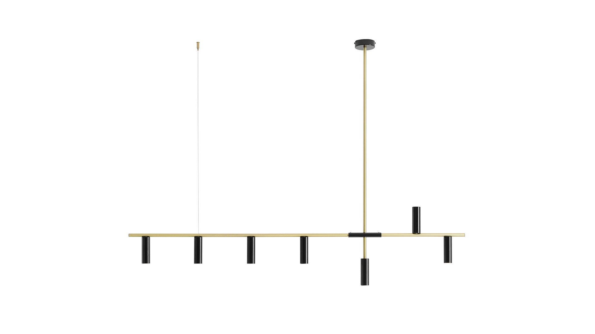 LAMPA WISZĄCA TREVO 7 BLACK BRASS ALDEX 1083T40