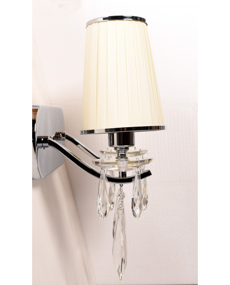 LAMPA ŚCIENNA KINKIET KRYSZTAŁOWY KREMOWY ALESSIA W2