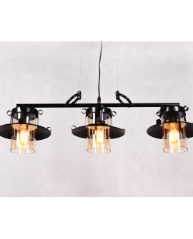 LAMPA WISZĄCA INDUSTRIALNA LOFT CZARNA CAPRI TRIO