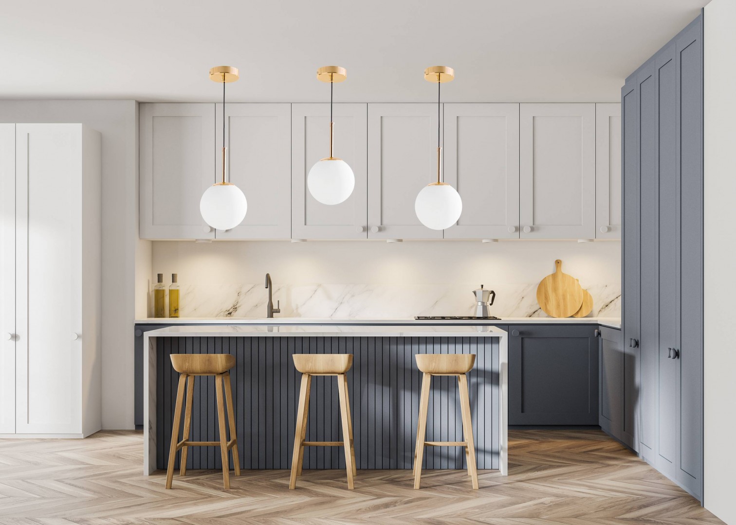 LAMPA WISZĄCA NOWOCZESNA ZŁOTA BIAŁA KULA FREDICA 20 LUMINA DECO