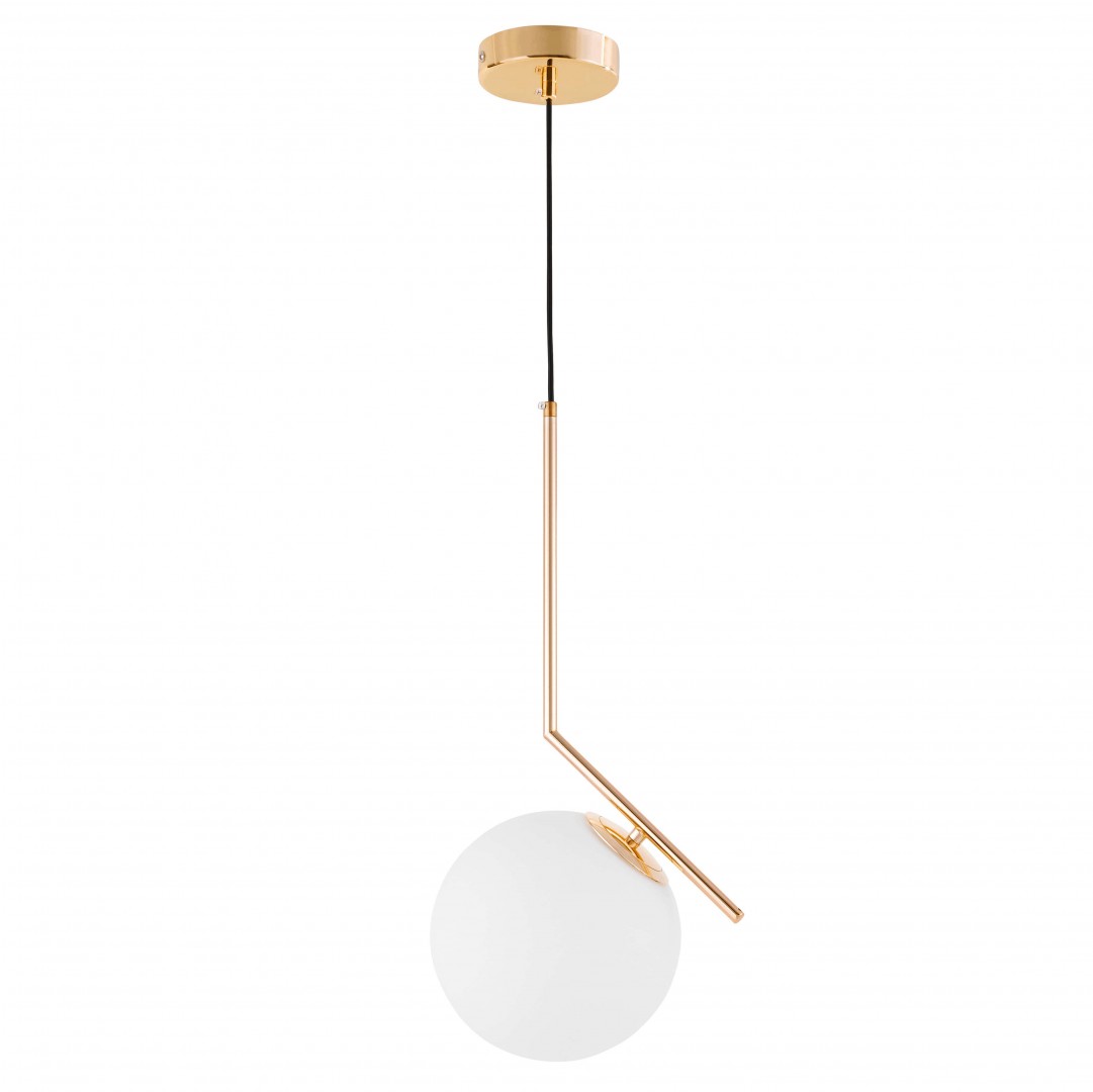 LAMPA WISZĄCA NOWOCZESNA ZŁOTA BIAŁA KULA SORENTO 20 LUMINA DECO