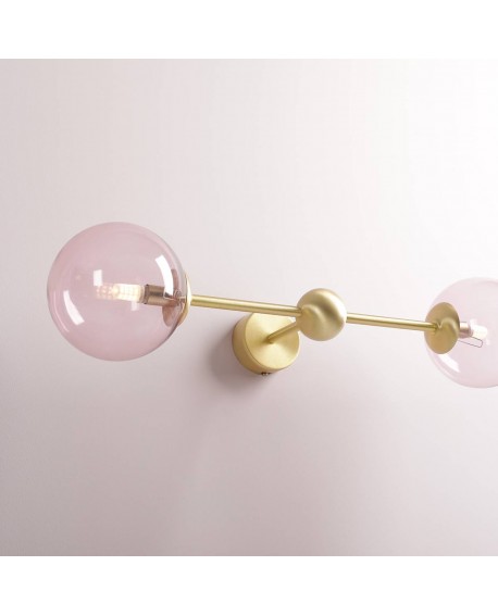 KINKIET PINK PEARL S 2 BRASS ALDEX 1112D40_S