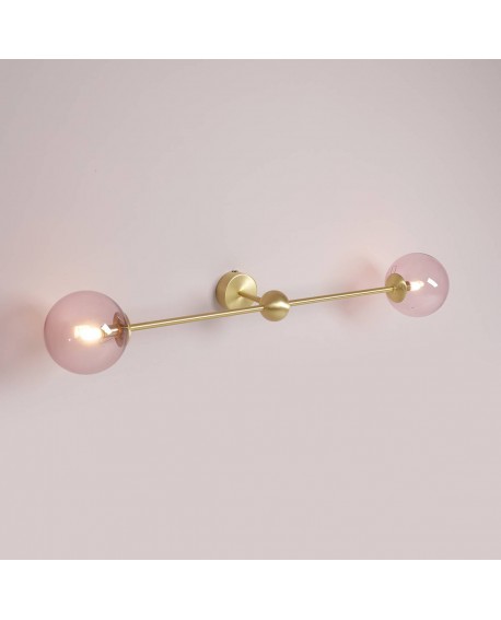 KINKIET PINK PEARL L 2 BRASS ALDEX 1112D40_L