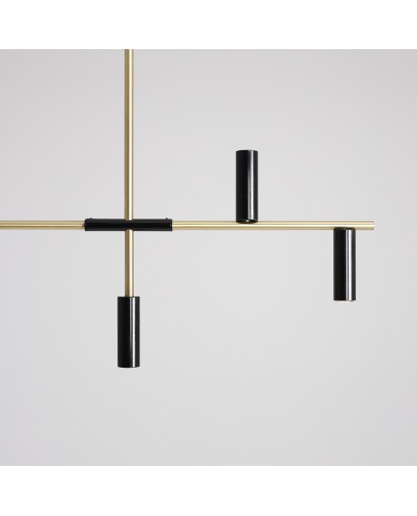 LAMPA WISZĄCA TREVO 6 BLACK BRASS ALDEX 1083K40