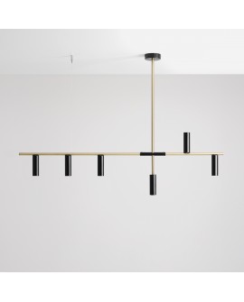 LAMPA WISZĄCA TREVO 6 BLACK BRASS ALDEX 1083K40