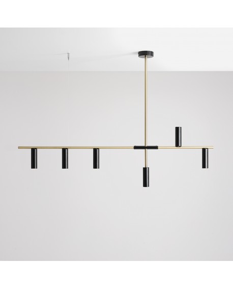 LAMPA WISZĄCA TREVO 6 BLACK BRASS ALDEX 1083K40