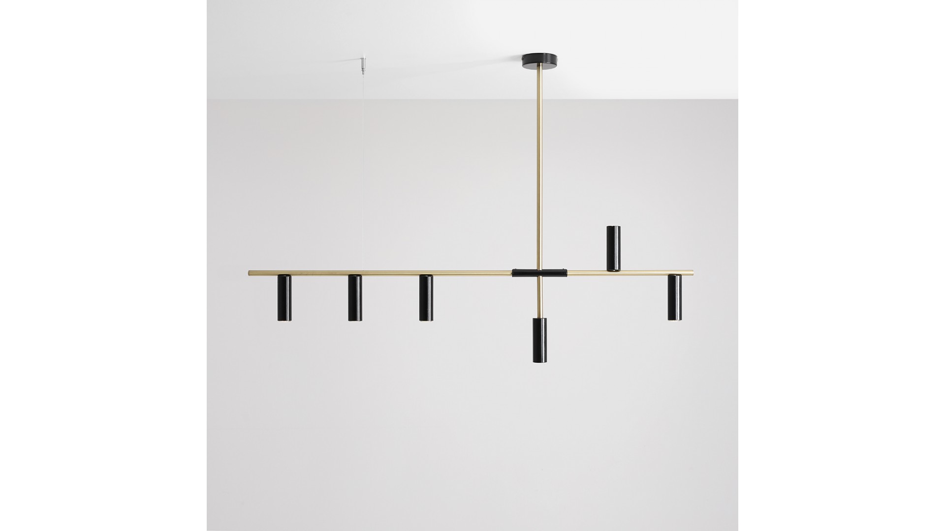 LAMPA WISZĄCA TREVO 6 BLACK BRASS ALDEX 1083K40