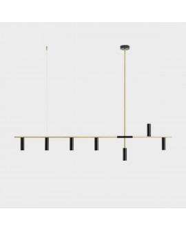 LAMPA WISZĄCA TREVO 7 BLACK BRASS ALDEX 1083T40