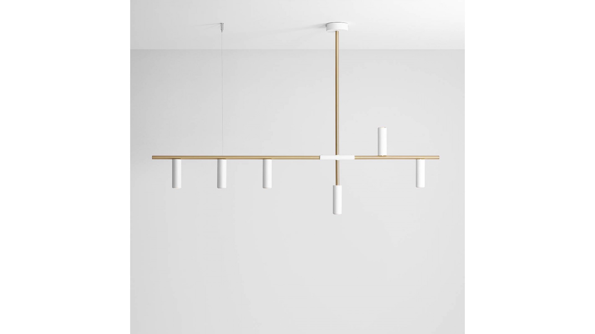 LAMPA WISZĄCA TREVO 6 WHITE BRASS ALDEX 1097K40