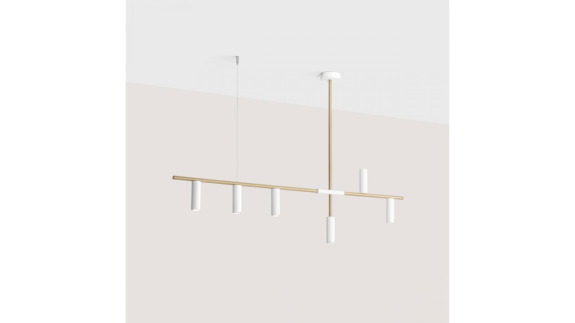 LAMPA WISZĄCA TREVO 6 WHITE BRASS ALDEX 1097K40