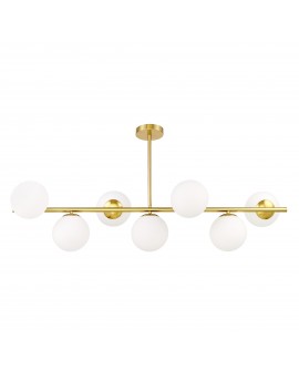 Lampa wisząca Fredica 7 Lumina Deco, widok od frontu, minimalistyczne białe kule