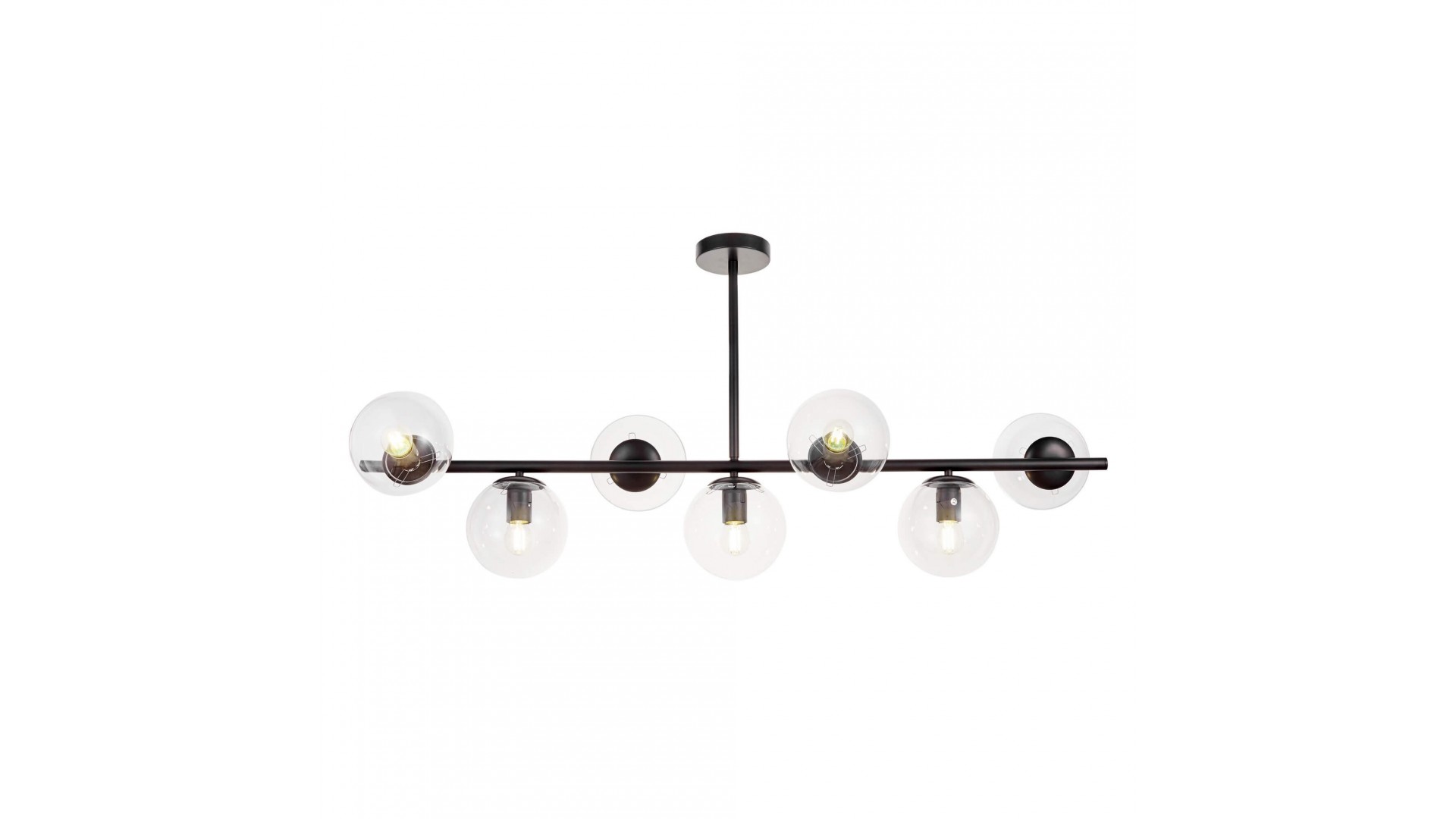 LAMPA WISZĄCA LOFT CZARNO-PRZEZROCZYSTA KULE FREDICA 7 LUMINA DECO