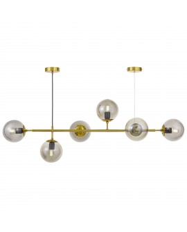 LAMPA WISZĄCA SUFITOWA NOWOCZESNA ZŁOTO SZCZOTKOWANE CEREDO W6 LUMINA DECO