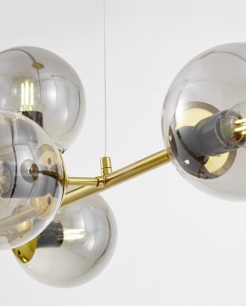 LAMPA WISZĄCA SUFITOWA NOWOCZESNA ZŁOTO SZCZOTKOWANE CEREDO W6 LUMINA DECO
