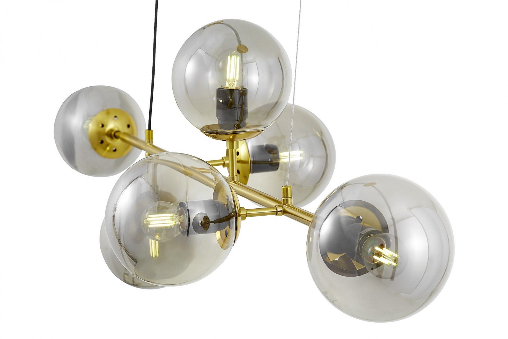 LAMPA WISZĄCA SUFITOWA NOWOCZESNA ZŁOTO SZCZOTKOWANE CEREDO W6 LUMINA DECO